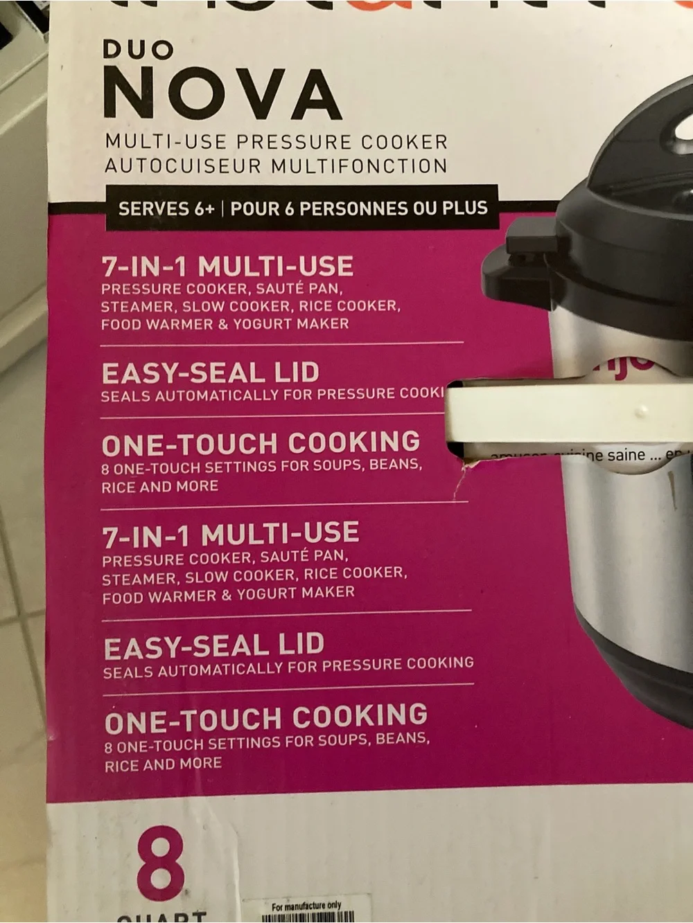 Instant Pot Duo 6-Quart Electric Pressure Cooker — Stainless Steel/Black